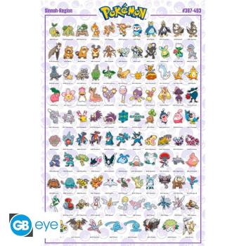 POKEMON - Poster Maxi "Sinnoh"  Bedecken Sie Ihre Wand mit diesem großen Poster von den Pokemon aus der Sinnoh-Region!